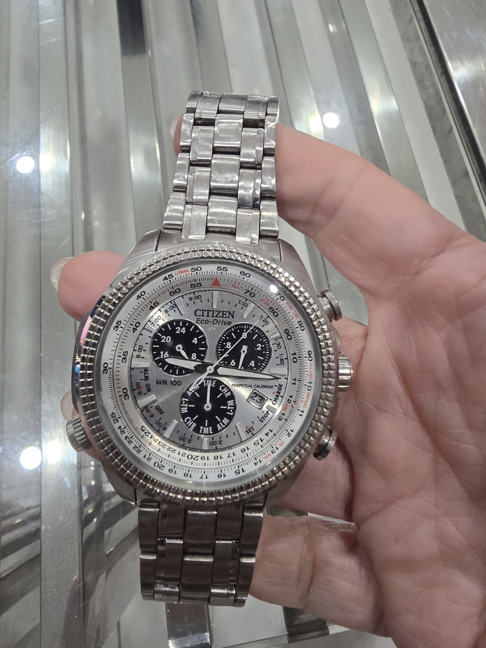 Citizen Eco-Drive Men’s Silver Stainless Steel Watch